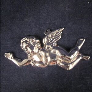 Vintage 1982 Kirk Stieff Williamsburg Silver-plate Angel Christmas Ornament